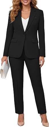Kelyaa Womens 2 Piece Suit Sets Slim Fit Blazer Pants Work Outfits