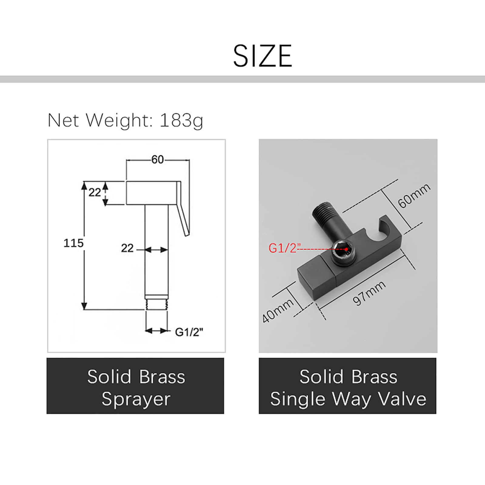 1 Hand-Bidet-Sprühset for Toilette Typ B | Wandmontiertes Bidet-Sprühset aus schwarzem Messing for Damenhygiene beim Baden von Haustieren(Type a)