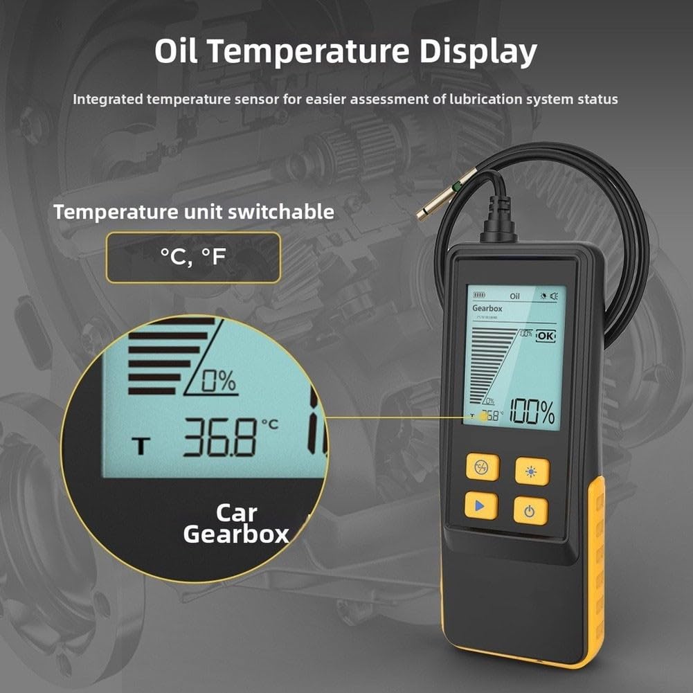 AS505 Tester digitale per liquido dei freni con rilevamento dell'umidità, sensore ottico per analisi dell'olio per auto, allarme audiovisivo, sonda da 800 mm