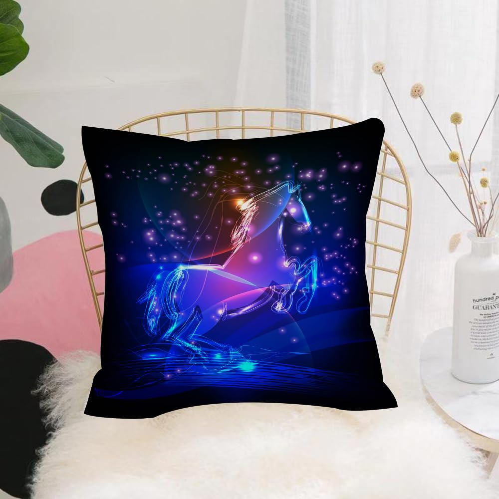 HYMSXW Cushion Cover,Throw Pillow Case Home Decorative for Living Room Bedroom Sofa Chair 20X20 Inch,horse ，made of light， collection,Pillowcase 50X50cm