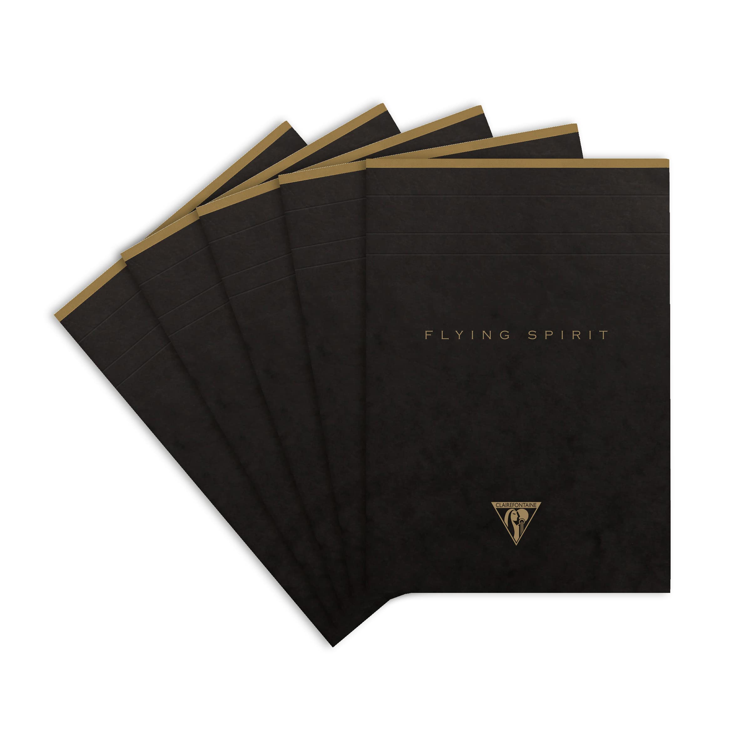 Clairefontaine 102636C - Lot 5 Blocs Encollés Flying Spirit Noir A5 140p