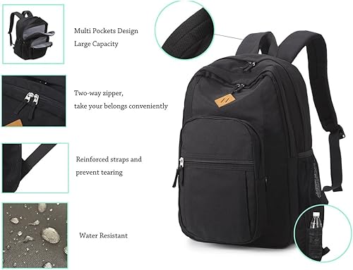 Miniatura 5 de Abshoo Classical Basic Mochila de viaje para escuela resistente al agua. Mochila escolar de espalda.