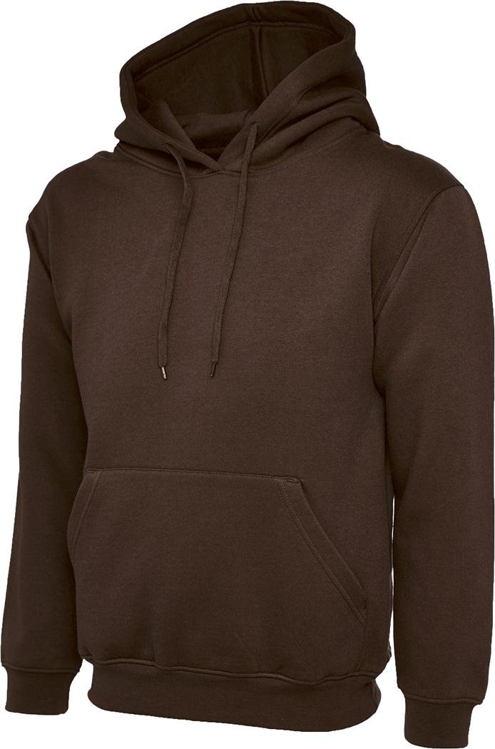 Shoppersbay Men's Brown Uneek Uc502 Classic Hooded Sweatshirt 3XL