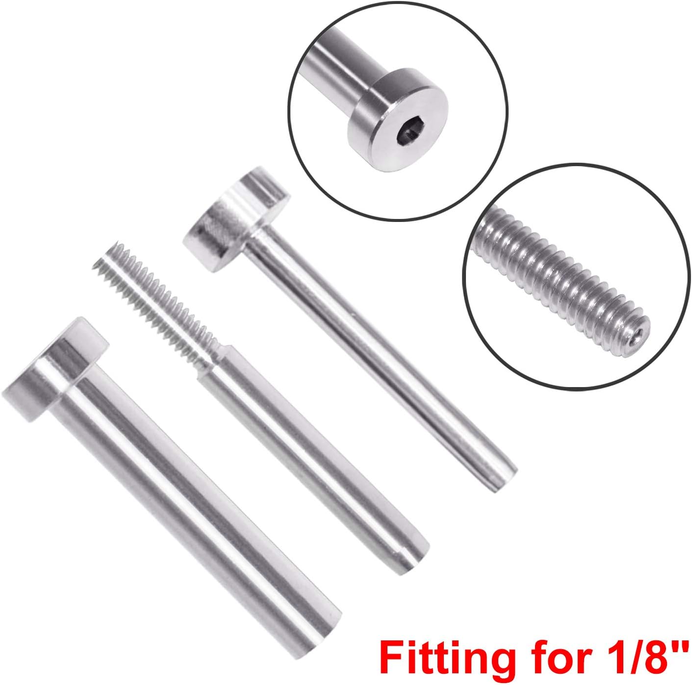 New Deal CKE Cable Railing kit Invisible Turnbuckle 1/8 20 Pairs Swage Threaded Stud Hex Head Fitting Receiver Terminal for Wood & Metal Post Best Cyber Monday 🔥 CKE Cable Railing kit Invisible Turnbuckle 1/8 20 Pairs Swage Threaded Stud Hex Head Fitting Receiver Terminal for Wood & Metal Post