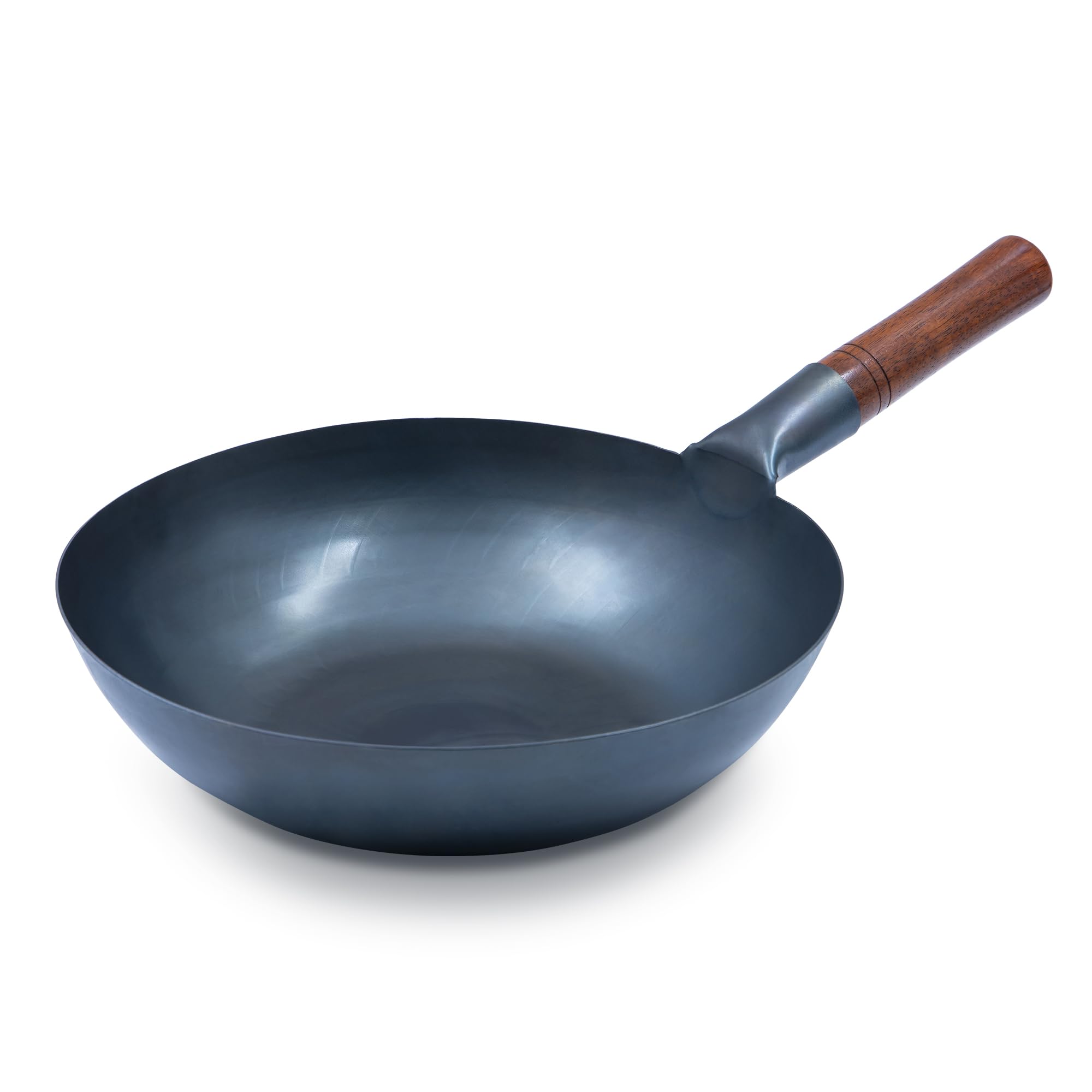 Carbon Steel frying pan, Carbon Steel skillet,Traditional Hand Hammered Wok,13 Inch,frying pan,skillet,wok pan (Roasted Blue skillet)