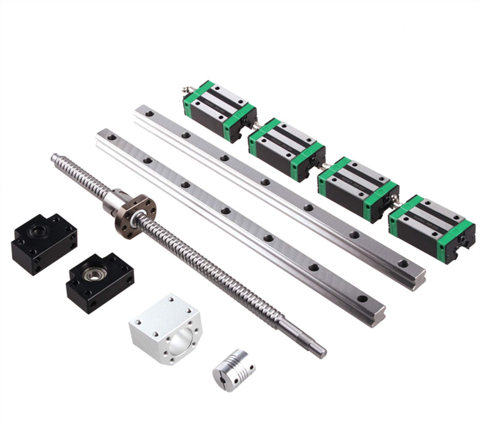 Linearbewegungen RU HGR20 Quadrat Linearanführungen Schiene 2Set HGR20+Block HGH20CA +SFU1605 Kugelschraube 5mm Blei +BK12BF12 CNC Linearantrieb Chfeng-G. (Guide Length : HGR20 700 1605 750)