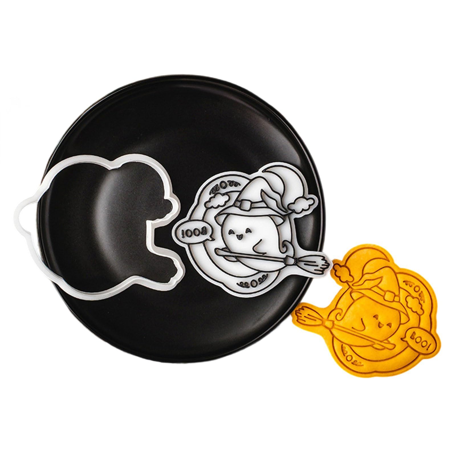Tsophreniq Japanese Cartoon Specter Shape Cookie Halloween Baking Accessories Molds for Fondant Chocolate Japanese Specter Cookie Molds