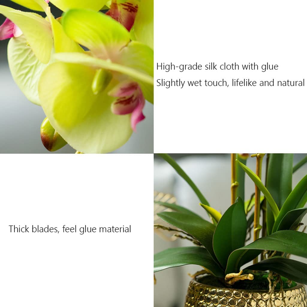 sztuczne kwiaty doniczkowe, Sztuczny Kwiat Phalaenopsis Modny Fałszywy Kwiatowy Doniczkowy Dekoracja Kwiatowa Kompozycje(A)