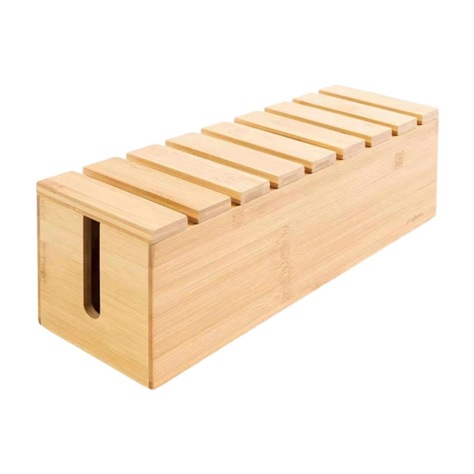 Scatola per la gestione dei cavi in ​​legno, organizer per cavi, artigianato artistico, antipolvere con coperchio, scatola per l'organizzazione