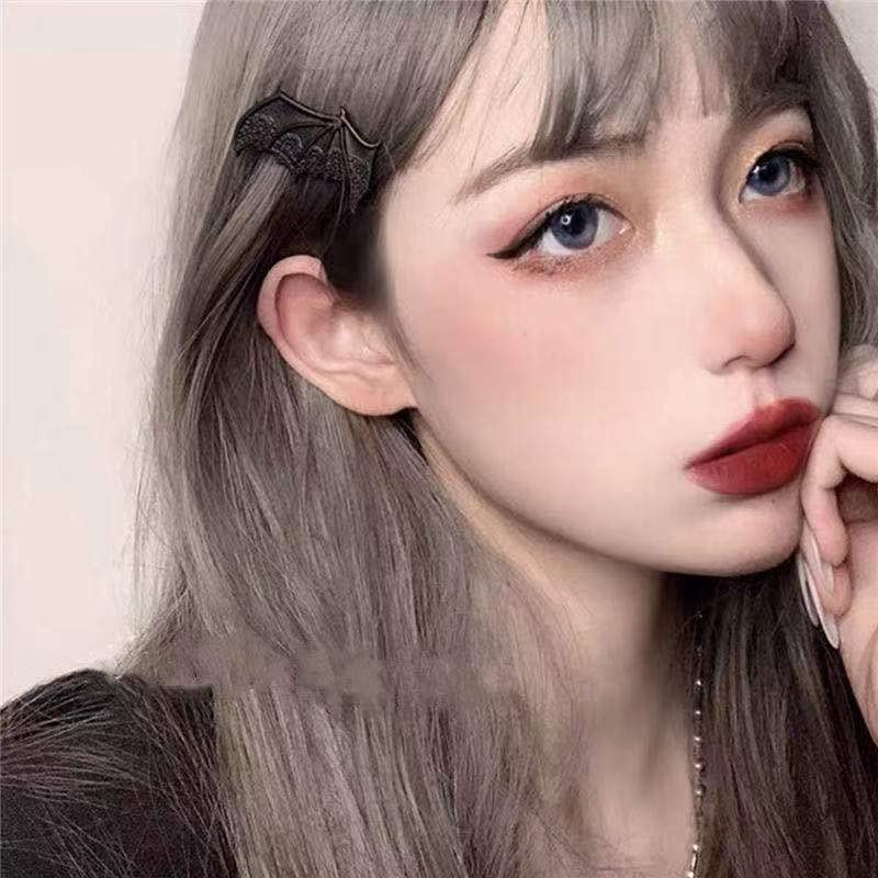 Miniatura 2 de Pinza para el pelo de alas de diablo negras, pasador de pelo de murciélago de Halloween, clip de pelo de murciélago para cosplay, accesorios para el