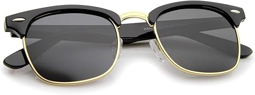 Miniatura 4 de zeroUVGafas de sol polarizadas lente clásico mitad Marco Cuerno con borde anteojos de sol 50mm