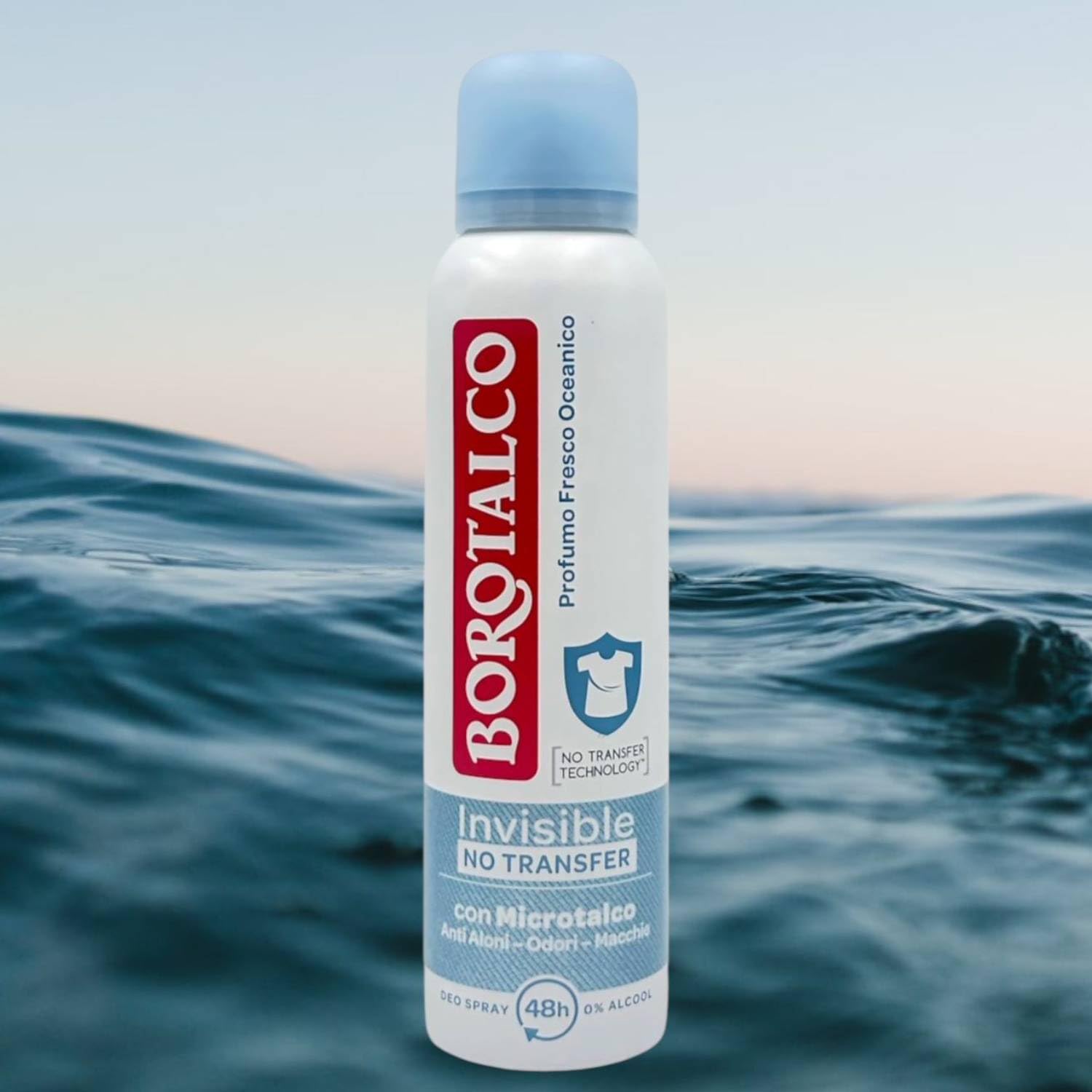 Borotalco Invisible Deodorant Spray mit Microtalk mit frischem Ozeanduft 48H 150 ml (6)