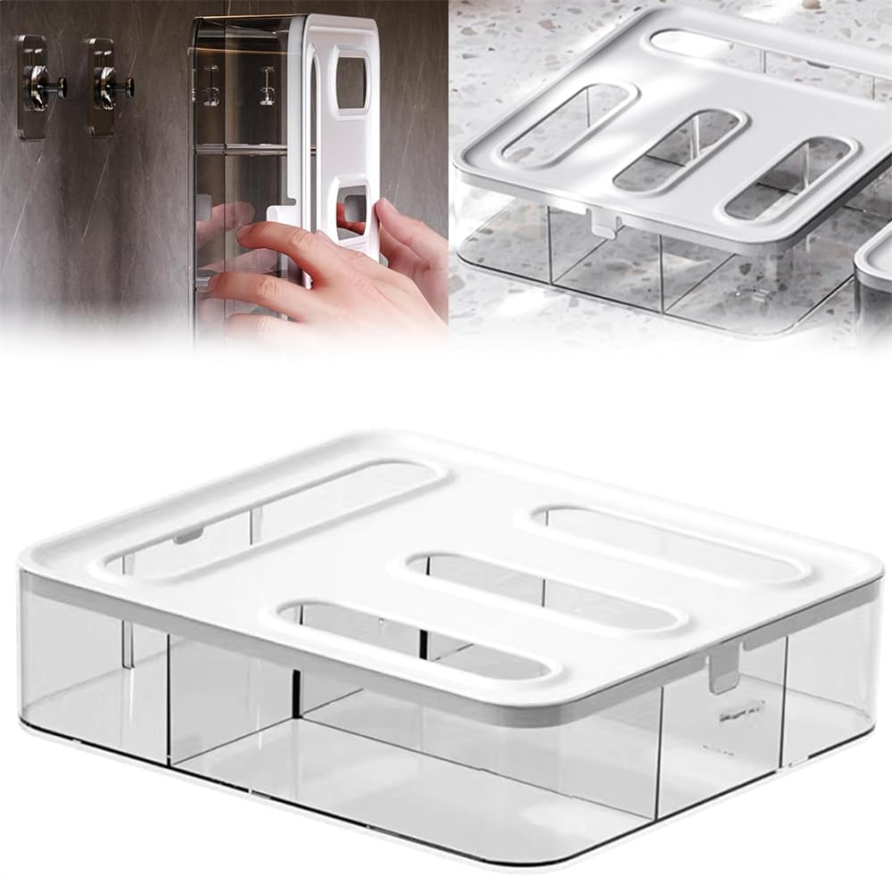 YARDHOBIBag Storage Organizer for Kitchen Drawer, Plastic Wrap Dispenser, Ziplock Bag Organizer, Acrylic Zip Lock Bag Organizer, Plastic Bag Food Baggie Organizer for Gallon, Quart, Sandwich, Snack