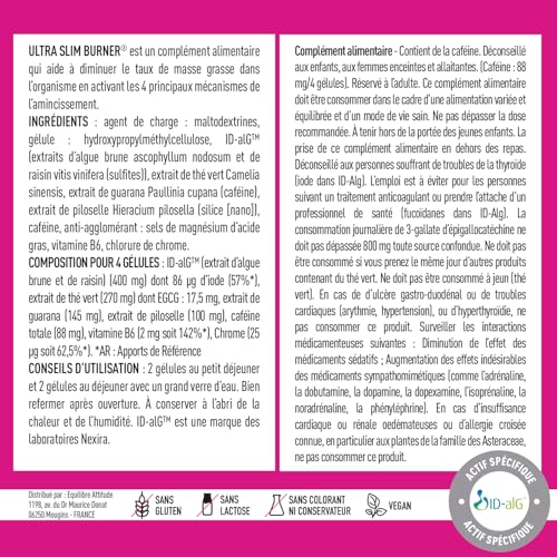 EAFIT MINCEUR - Ultra Slim Burner - Complément Alimentaire Bien Être|Formule Minceur et Anti-Retention d'Eau pour Perte de Poids Naturelle et Sculpture du Corps - Fabriqué en France - 120 gelules – Image 3