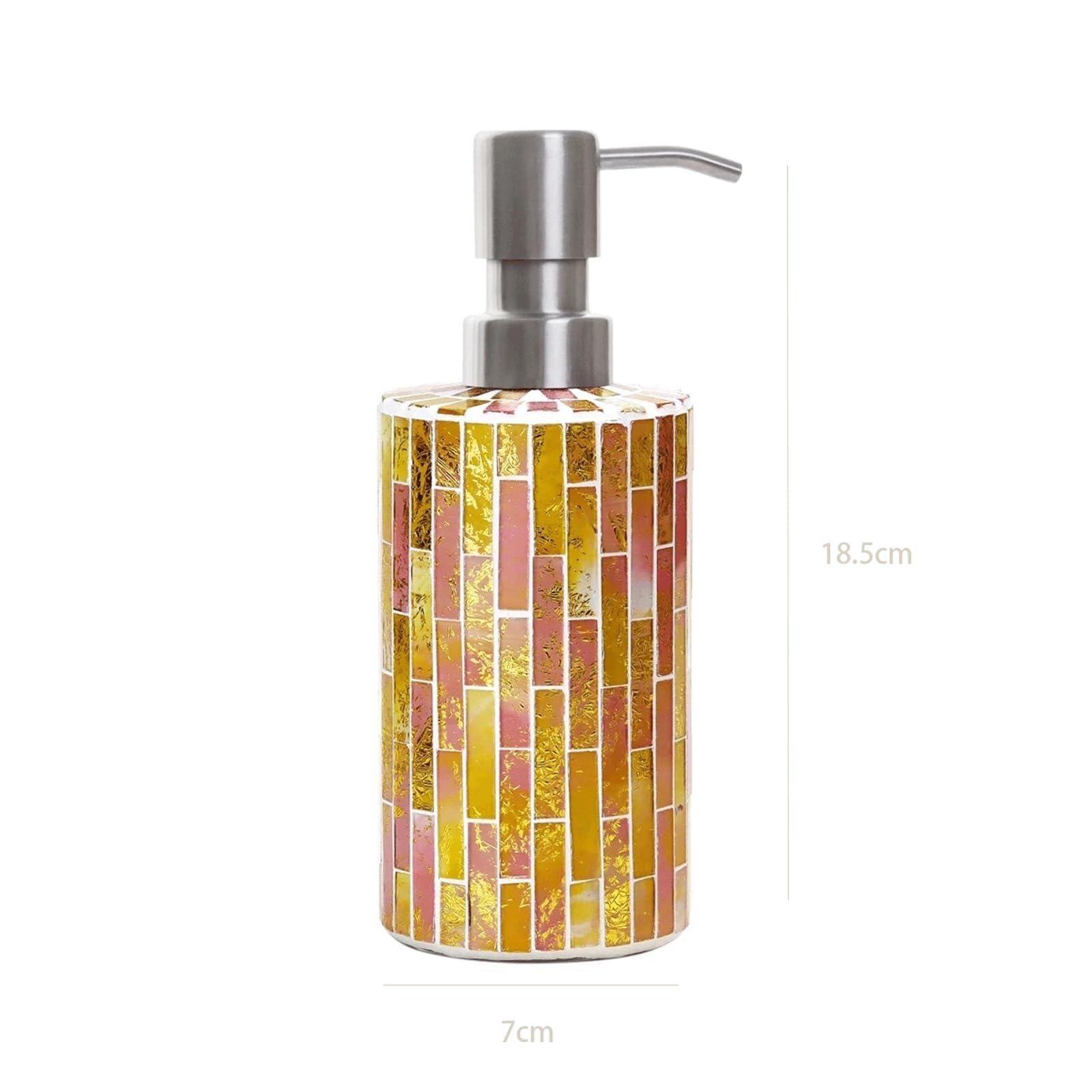 Dispenser di sapone ricaricabile da bagno con manico in vetro dal design a mosaico, adatto for l'uso di nuovi elementi essenziali for la casa