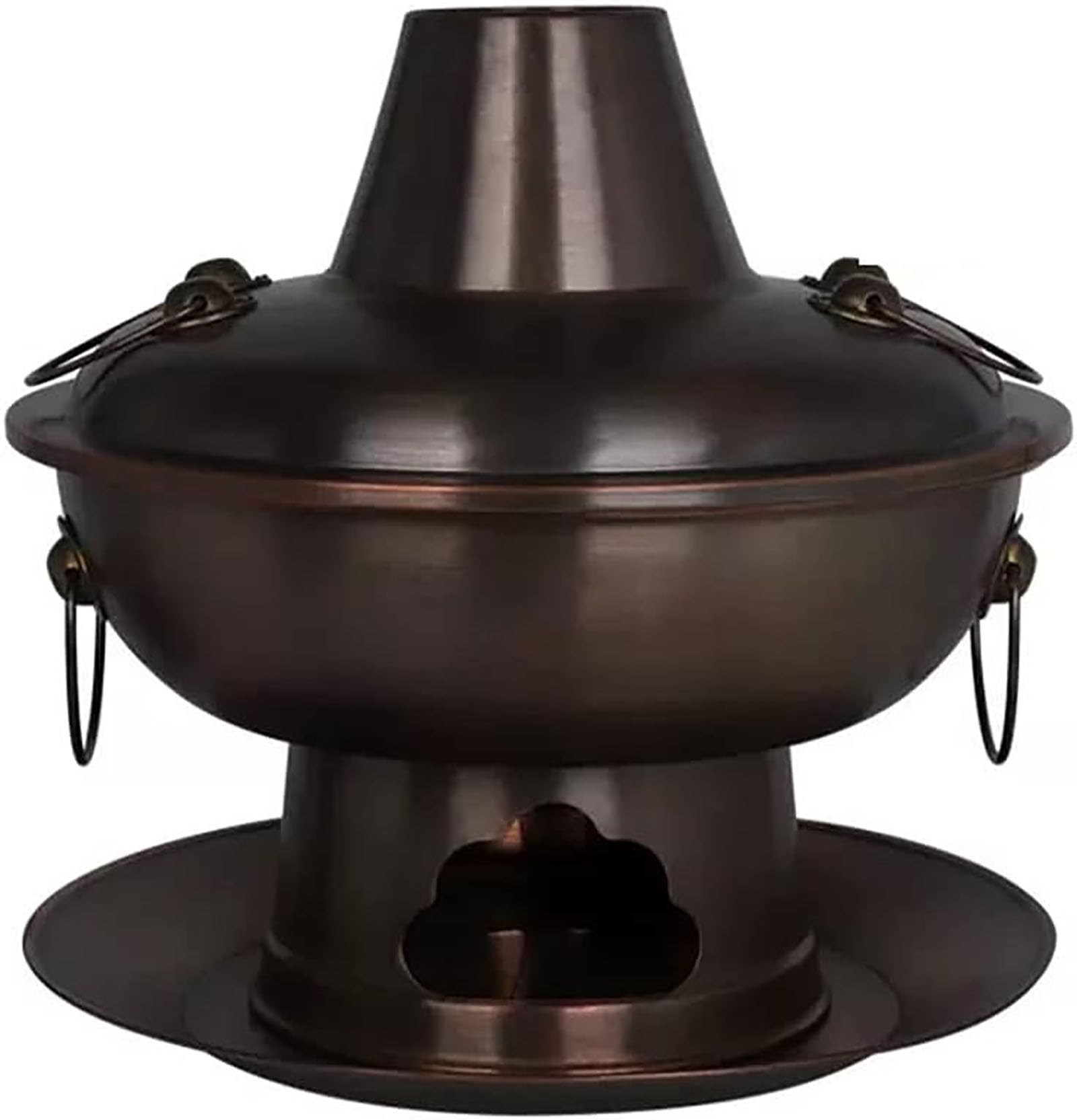 Fondue chinoise en cuivre au charbon de bois 36cm pour réchauffer vos soirées