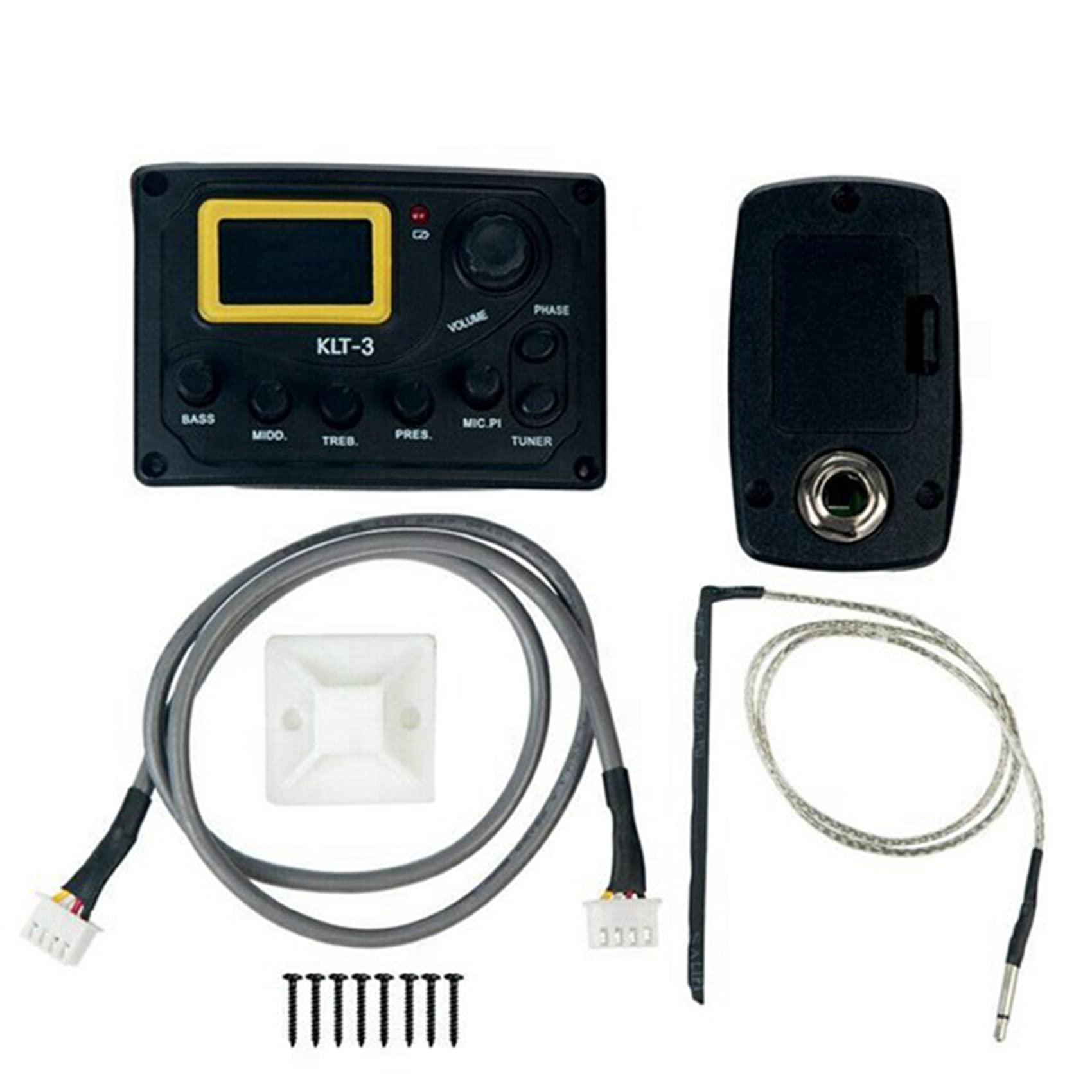 5X 4-pasmowy korektor Eq -3 gitara akustyczna gitara basowa przedwzmacniacz z cyfrowym tunerem gitarowym