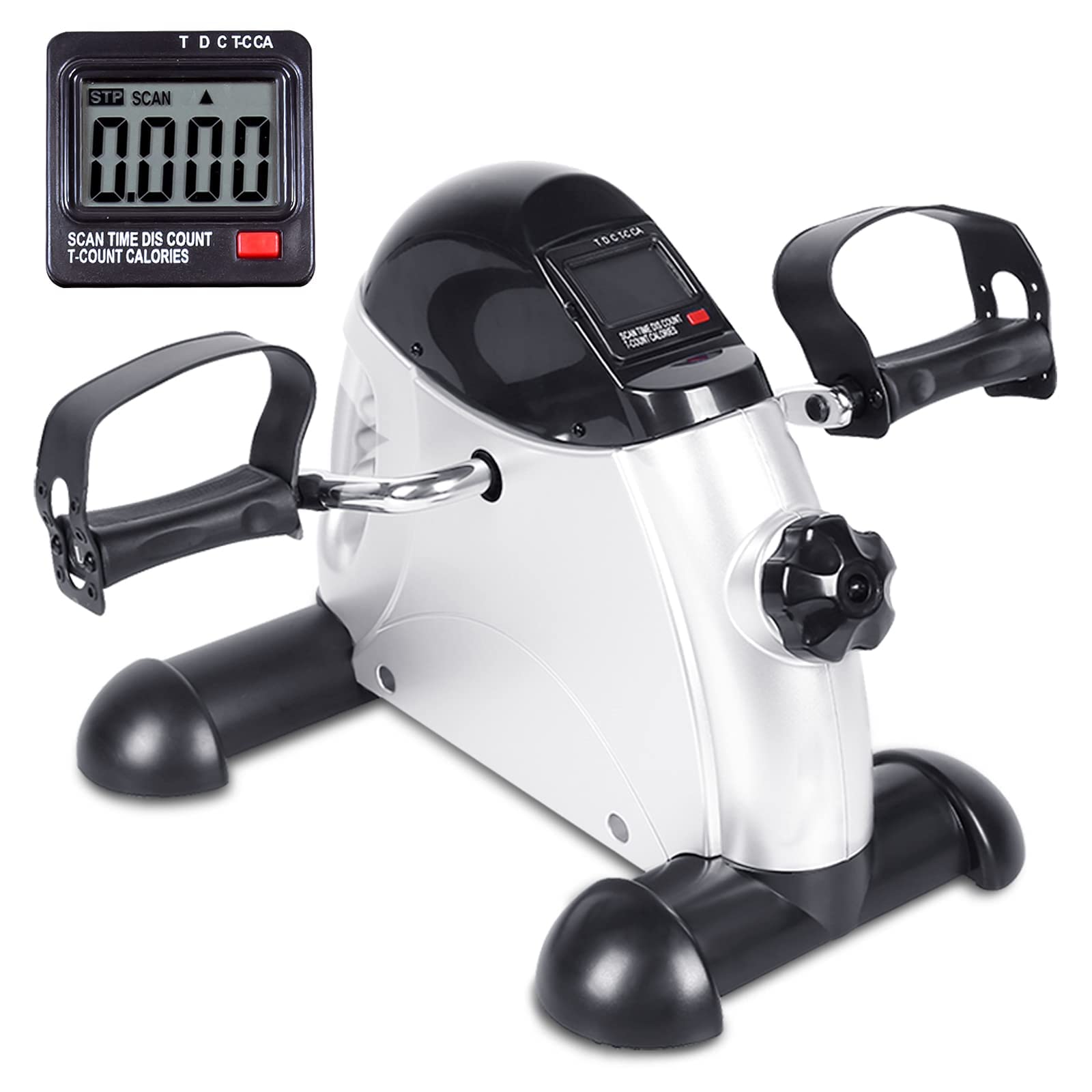 Mini Exercise Bike, AGM Under Desk Bike Pedal Exerciser Foot Cycle Arm & Leg Pedal Exerciser with LCD Screen Displays