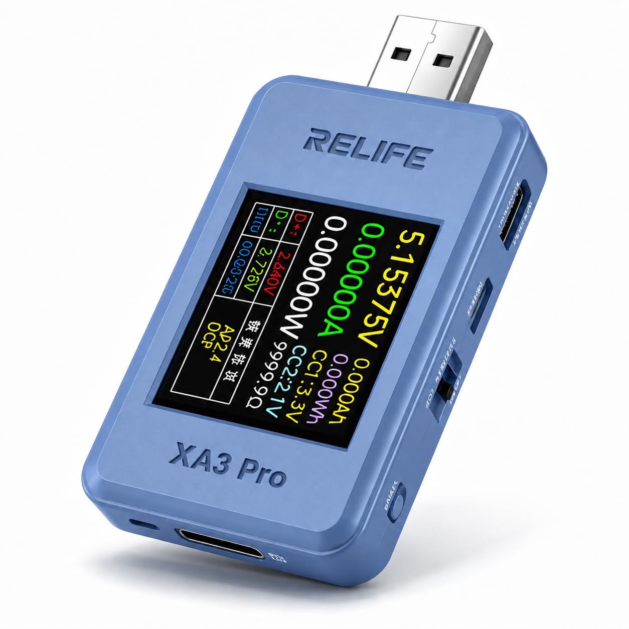 diymore USB Tester Power Meter USB Current Voltage,DC 4-24V 6.5A 156W PD/QC Fast Charging Protocol Identification,Battery Power Bank Capacity Ammeter,With 1.77" Digital Display