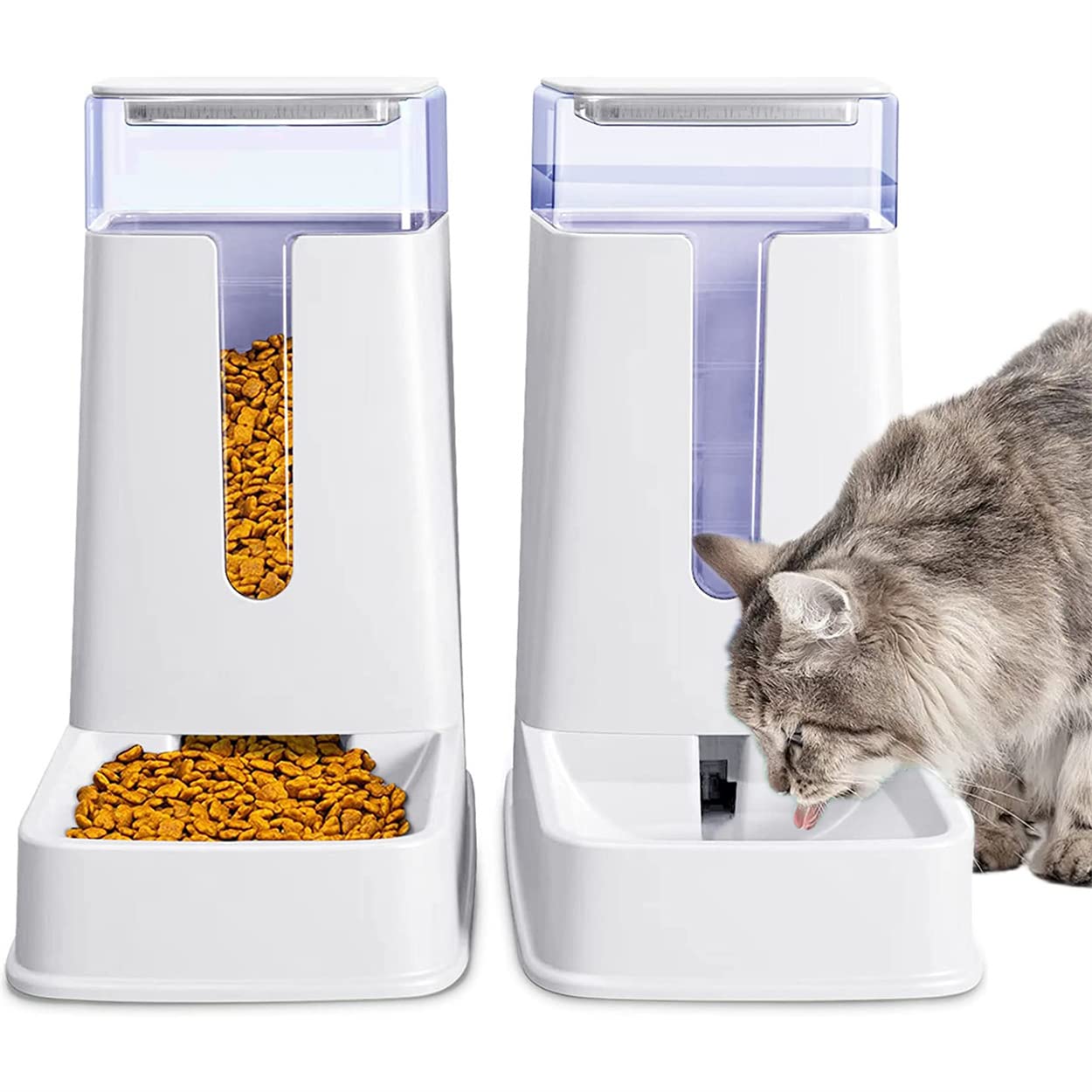 TOMVAES Pet Feeder and Waterer Dog Water Bowl and Dog Food Bowls Set Cat Bowls for Food and Water Automatic Dog Feeder Automatic Cat Feeders Design for Small Medium and Big Pets