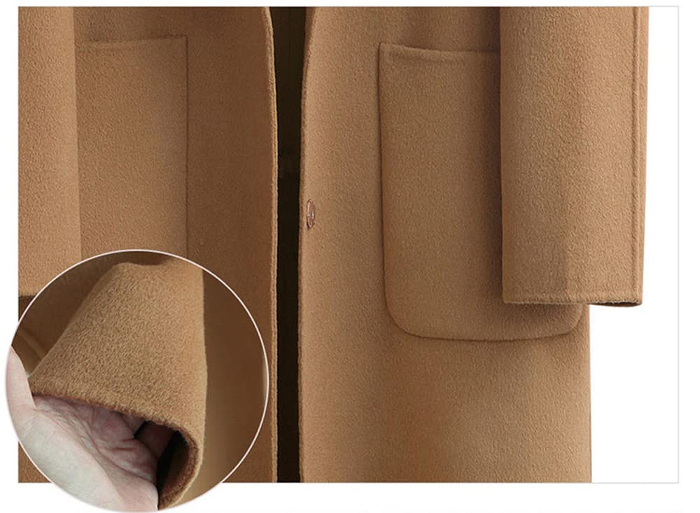 Huixin Płaszcze damskie, klasyczny długi trencz, elegancki płaszcz marynarski, długi rękaw, klapa, jesień, zima, kurtka, luźny, na co dzień, płaszcz przejściowy, Khaki, 4XL