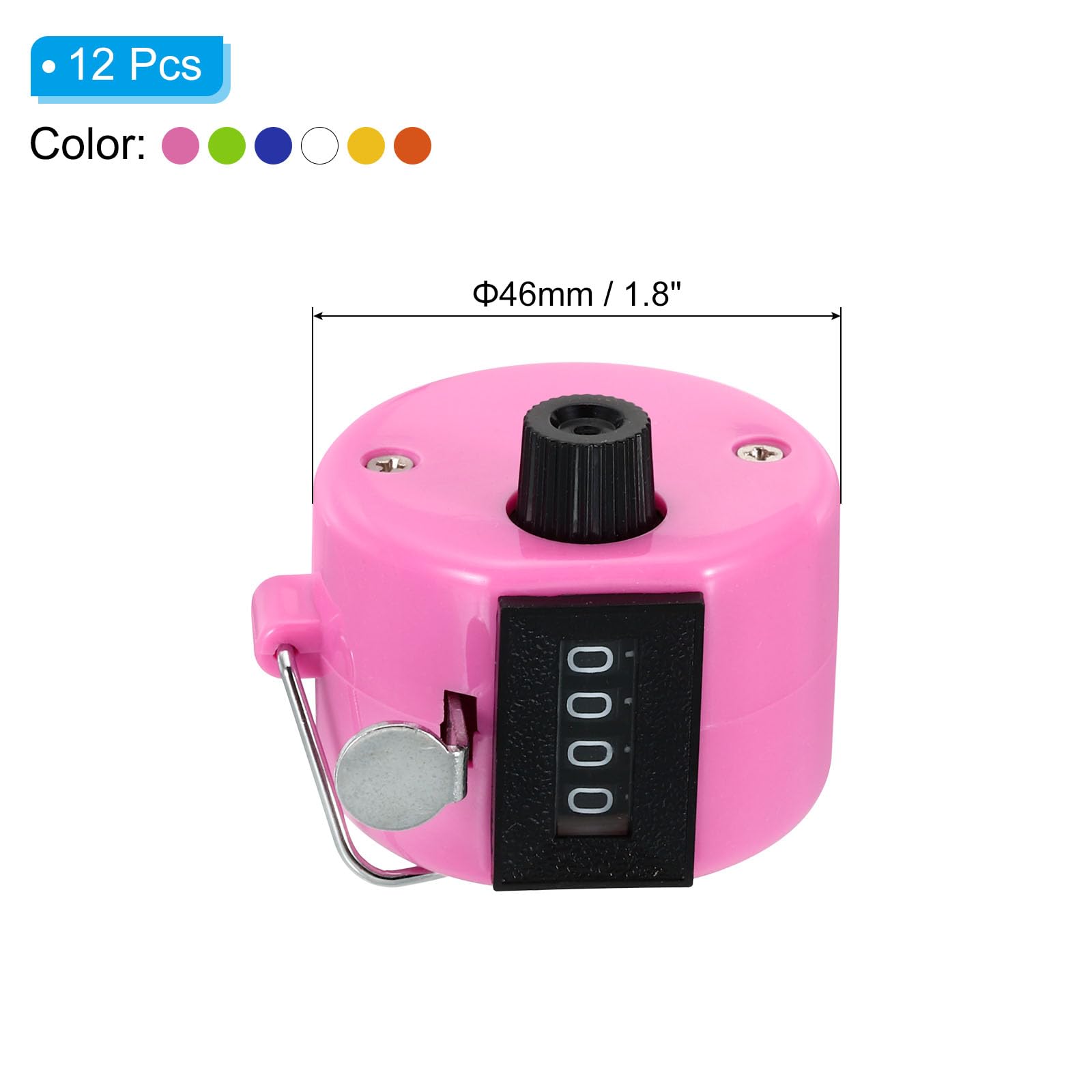 PATIKIL Clicker Counter, 6 Pack Tally Counter Clicker 4 Digit Number Hand Counter Clicker Handheld Small Cheap with Finger Ring for Workout Sale Golf Classroom Sport, 6 Color