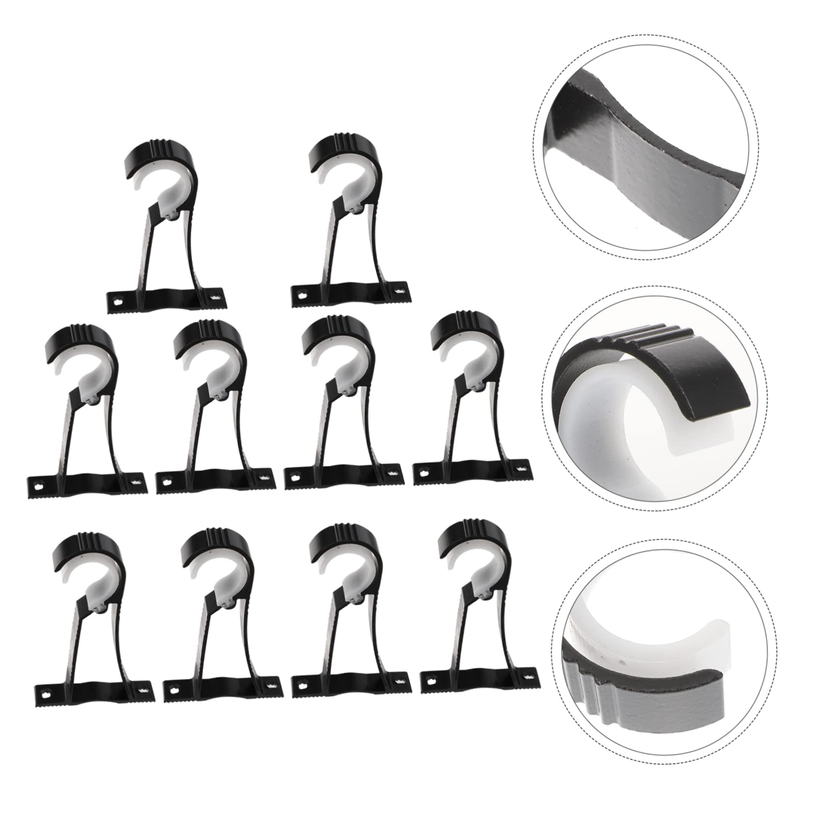 MAGICLULU 10Pcs Sturdy Curtain Rod Bases Elegant Curtain Stick Racks for Home Office Curtain Rod Accessories Easy to Install for Various Room Styles