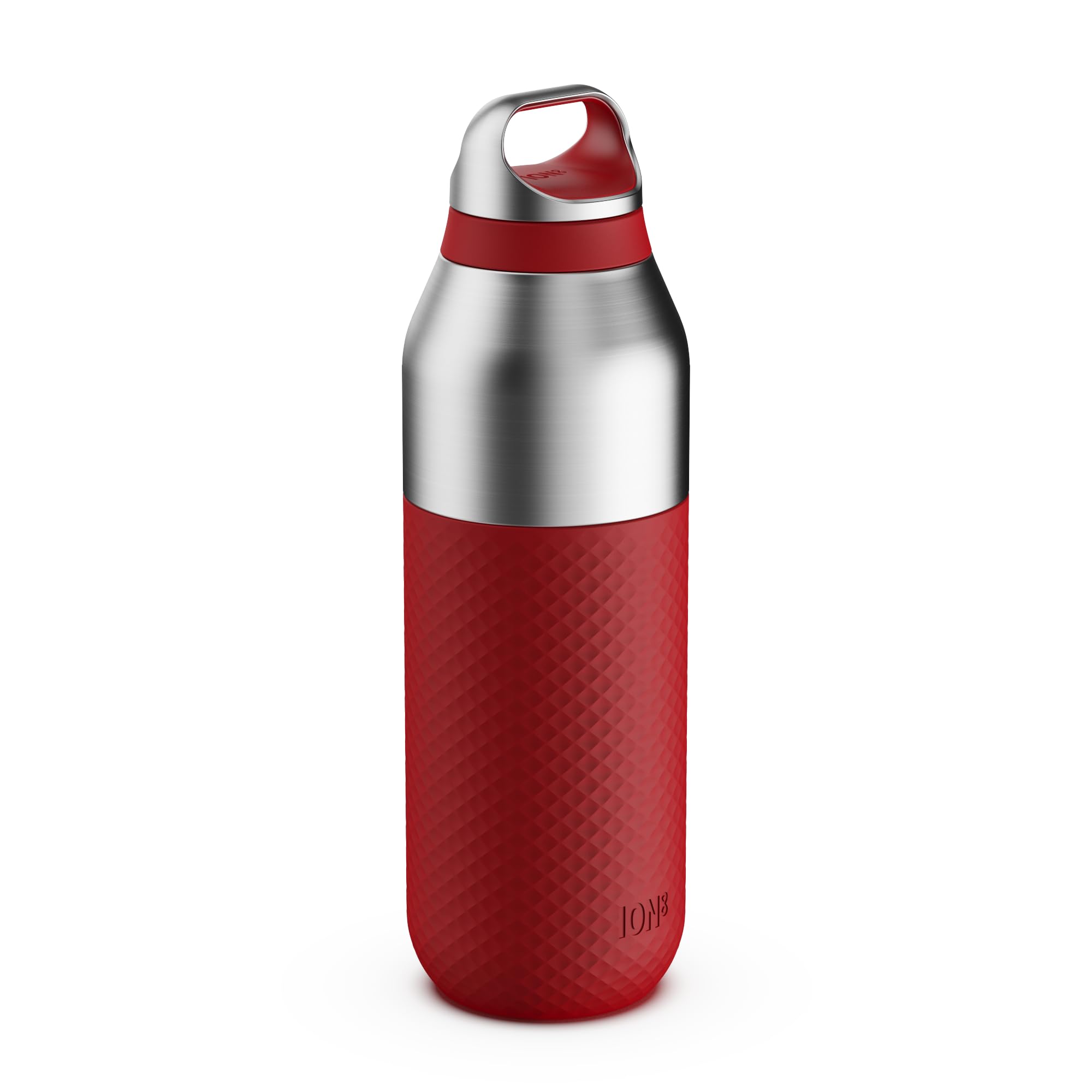 ION8 Primo ROAM Insulated Water Bottle 835 ml (28 oz)– Leakproof Stainless Steel, Vacuum Insulated for Hot & Cold Drinks, Twist Lid, Dishwasher Safe, Red