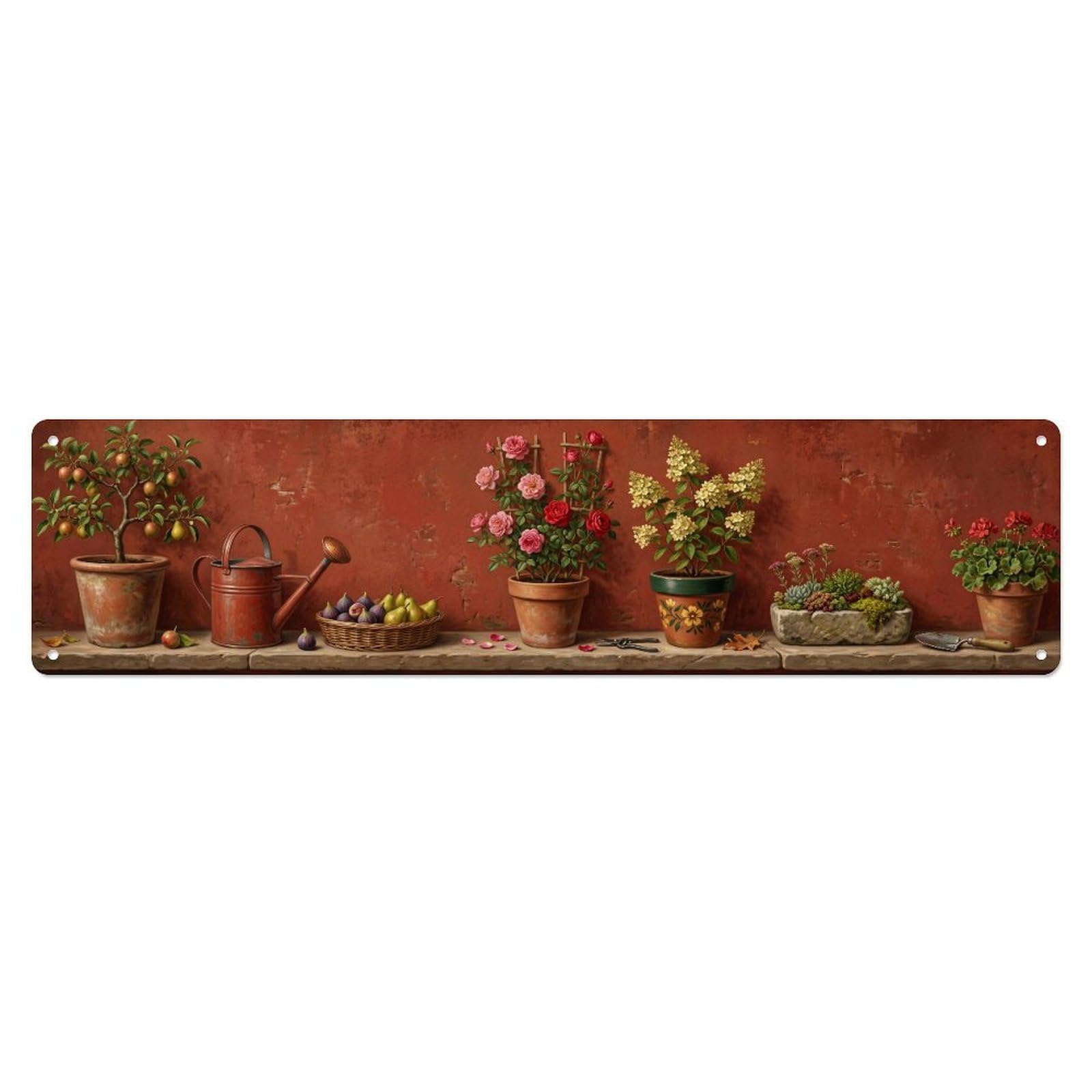 Fqnyr Style Metal Tin Sign Garden Tools English Walled Garden Espaliered Pattern