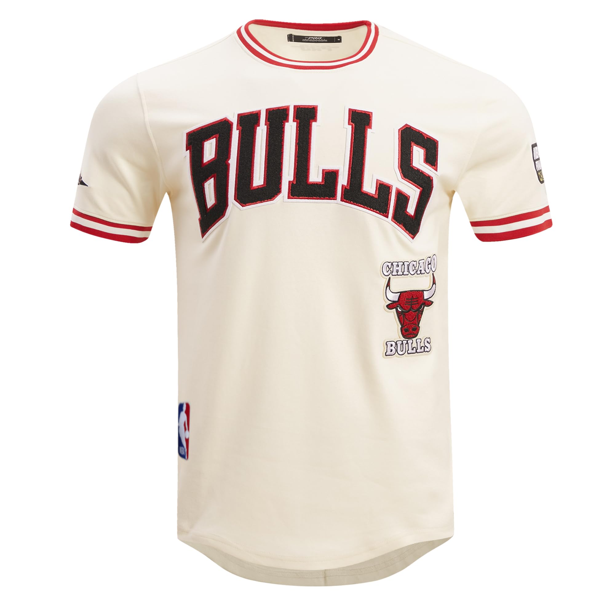 Pro Standard Mens NBA Chicago Bulls Retro Classics Short Sleeve Tee Eggshell/Red M