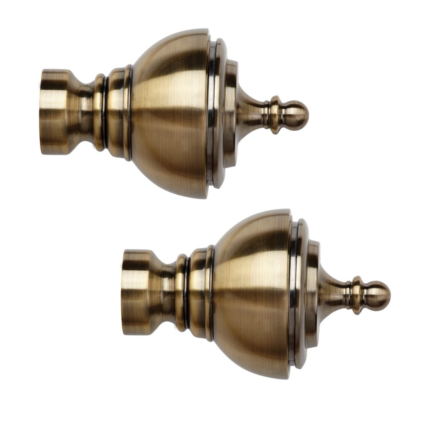Trade Pole 28mm Curtain Pole Finials, Pole Ends, Pack of 2, Antique Brass (URN)