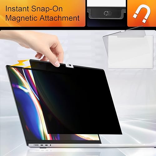 Miniatura 6 de Mamol Pantalla de privacidad para MacBook Air de 13.6 y 13 pulgadas 2022-2024 (M2, M3), filtro de luz azul antideslumbrante extraíble magnético,