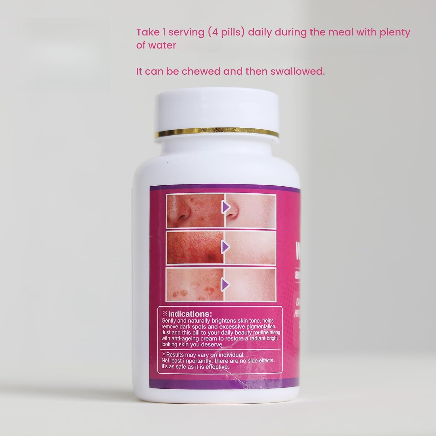 Glutatione 8000 mg Sbiancamento Pelle Rimozione Lentiggini Cloasma Schiarimento Tono