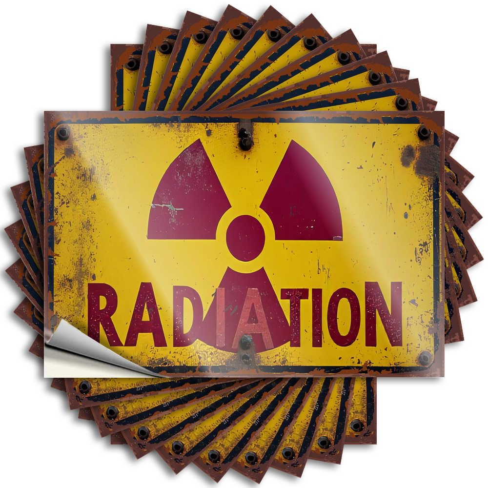 Fzfn Colour Lettering Sticker Emo Room Decor | Small Cover Radiation Warning Sign For Billiard(12X18cm)