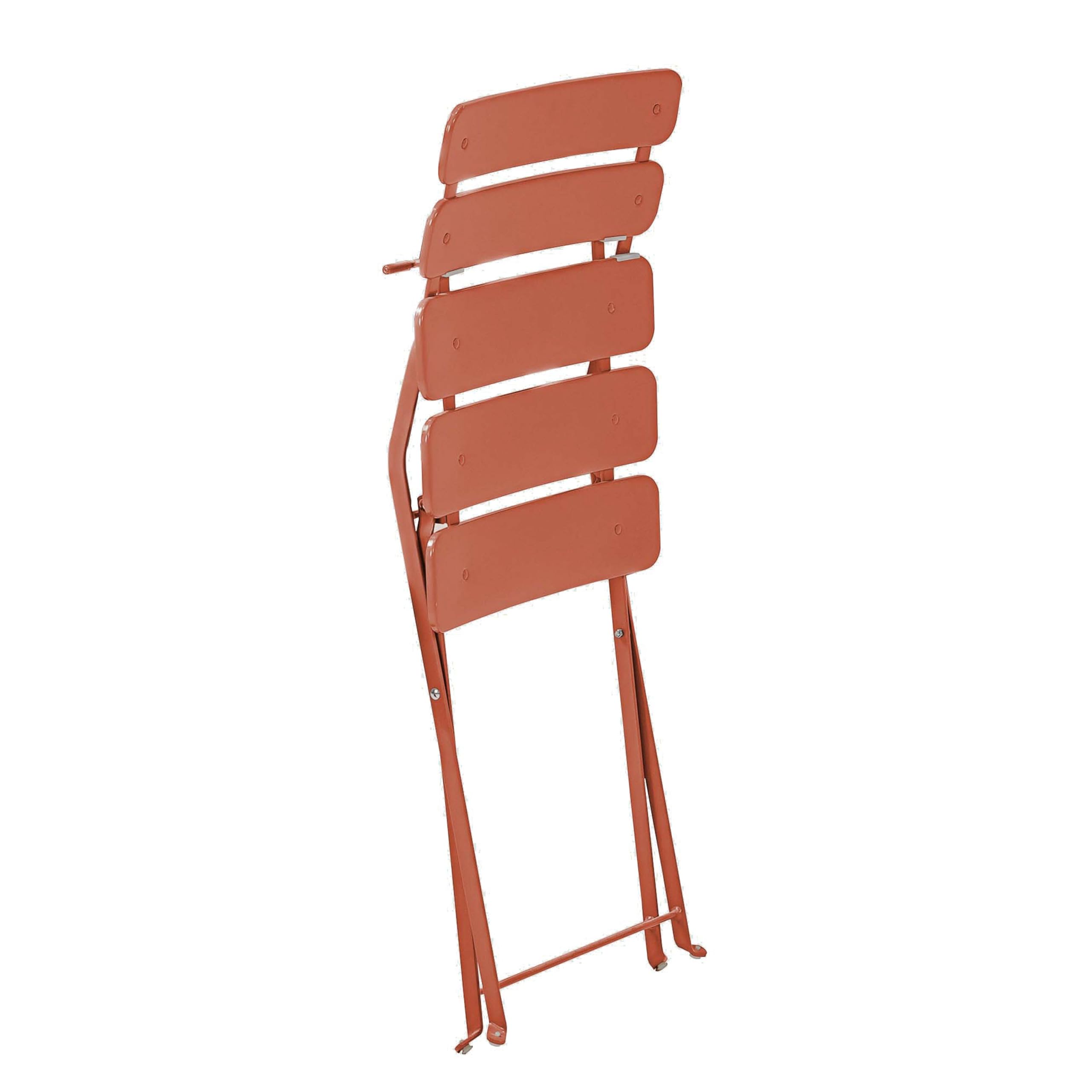 Oviala Table de terrasse Ronde Pliante et 2 chaises Pliantes Terracotta