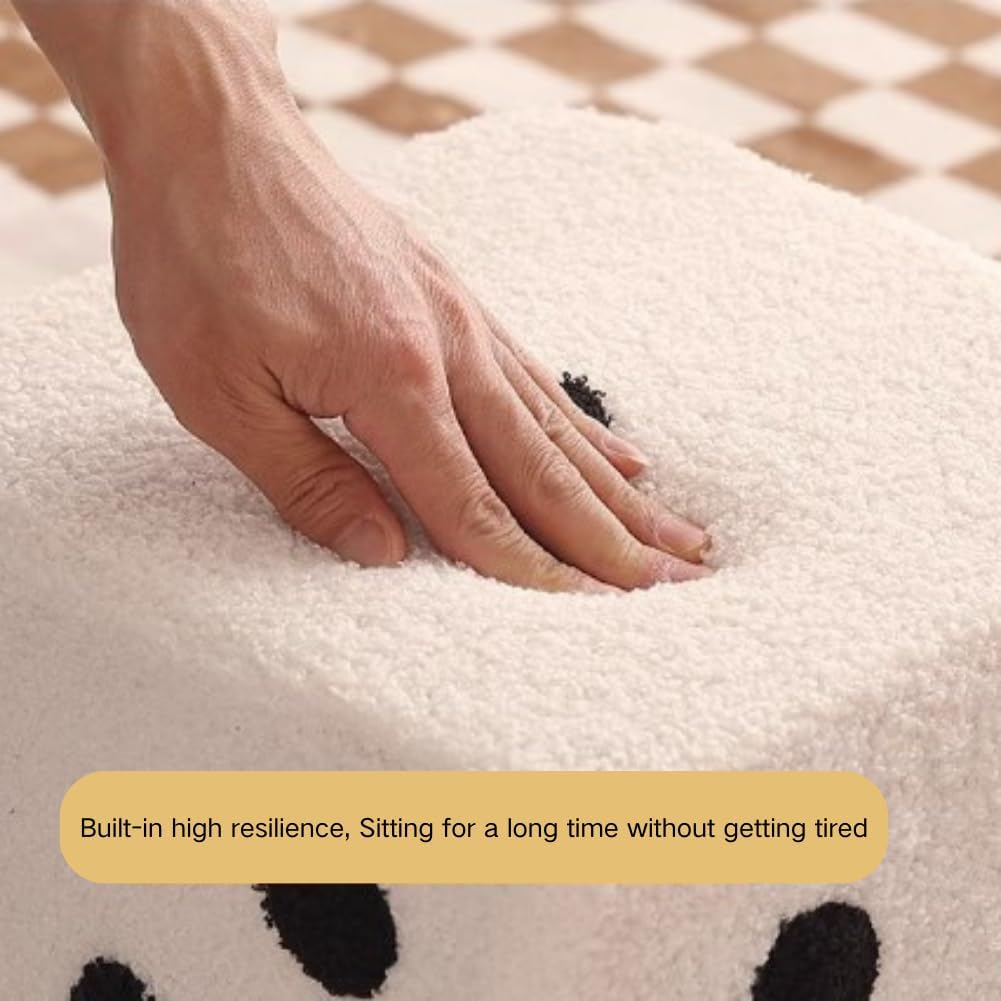 BAFOVY Cube Storage Ottoman, Small 7.8 Inch Square Foot Rest Stool, Removable Washable Cover, for Living Room, Bedroom, Shoe Changing
