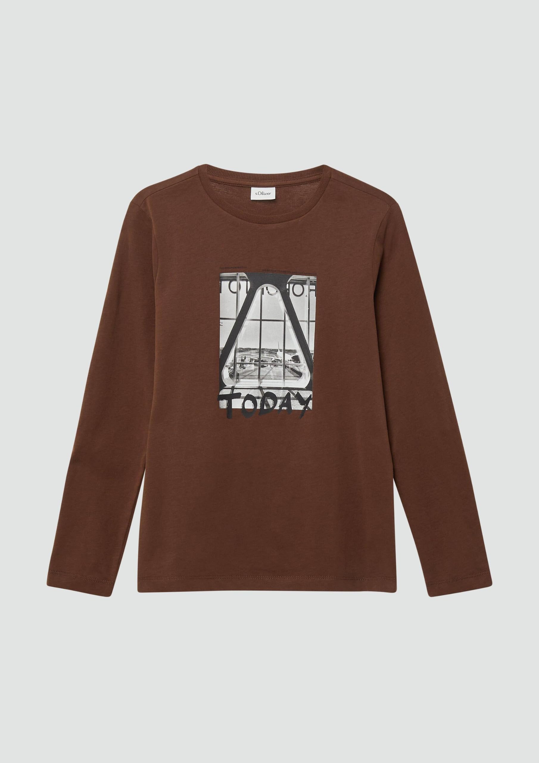 s.Oliver Langarm-Jersey-Shirt mit Frontprint