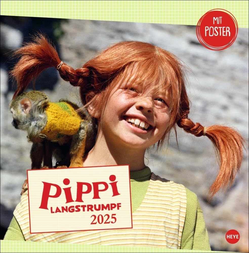 Pippi Longstocking Brochure Calendar 2025: Scenes from the Popular Film Adaptation of the Classic by Astrid Lindgren in a Practical Appointment Calendar Heye