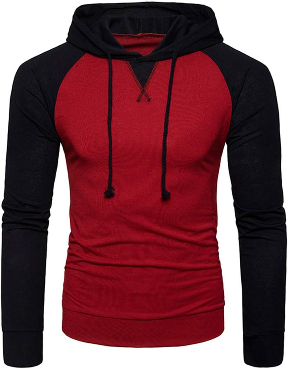 Pdbokew Men's Slim Fit Lightweight Long Sleeve T Shirt Hoodie