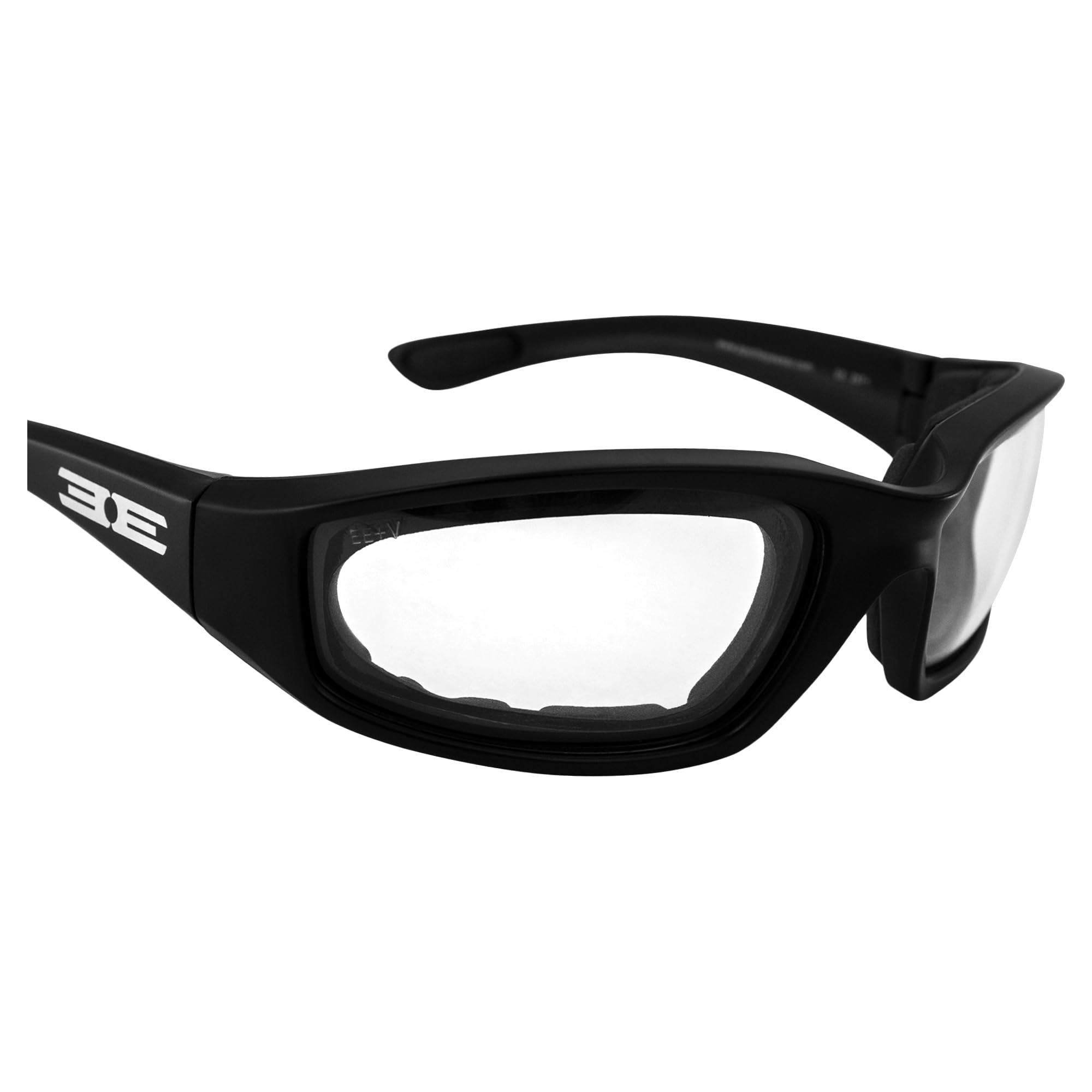 Epoch Eyewear Motocyklowe wyściełane fotochromowe okulary przeciwsłoneczne, czarna ramka z przezroczystymi do bardzo ciemnymi soczewkami, przezroczyste do bardzo ciemnego dymu, dla dorosłych