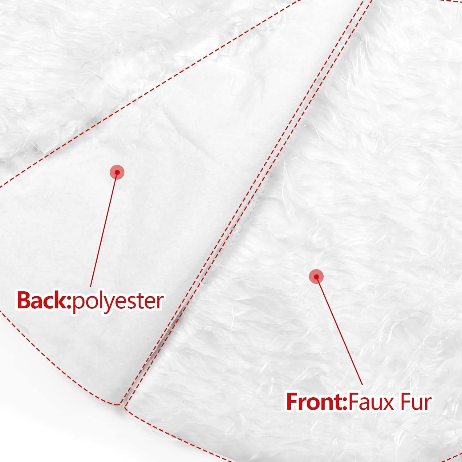 Dreamhigh Jupe de Sapin de Noël Blanc 122CM, Tapis en Peluche Couvre Pied pour Arbre de Noel Decoration
