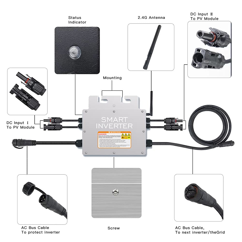 Y&H 700W MPPT Inverter di rete DC26-46V a AC220V griglia solare cravatta Micro Inverter MPPT da per pannelli solari da 30V 36V Centrale elettrica a balcone