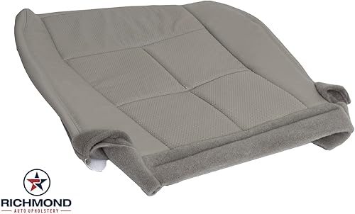 Miniatura 4 de Richmond Auto Upholstery - Funda de asiento de piel perforada de repuesto para el lado del conductor, gris perforada con costura de doble puntada