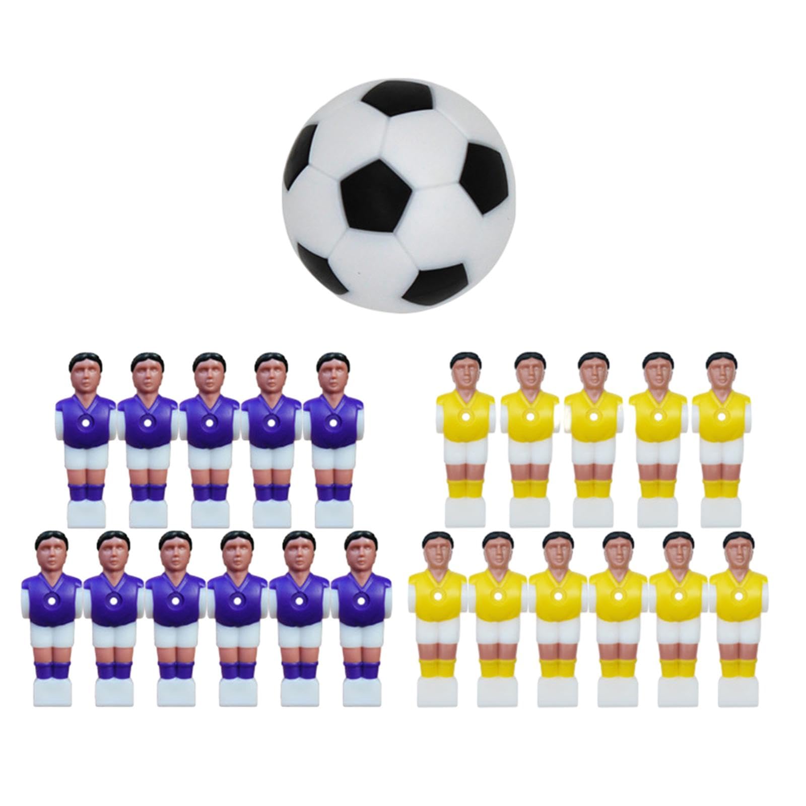 jojomis Foosball Men Replacement Set Soccer Table Players Doll Football Men Toys Resin 22 Pieces Blue Yellow