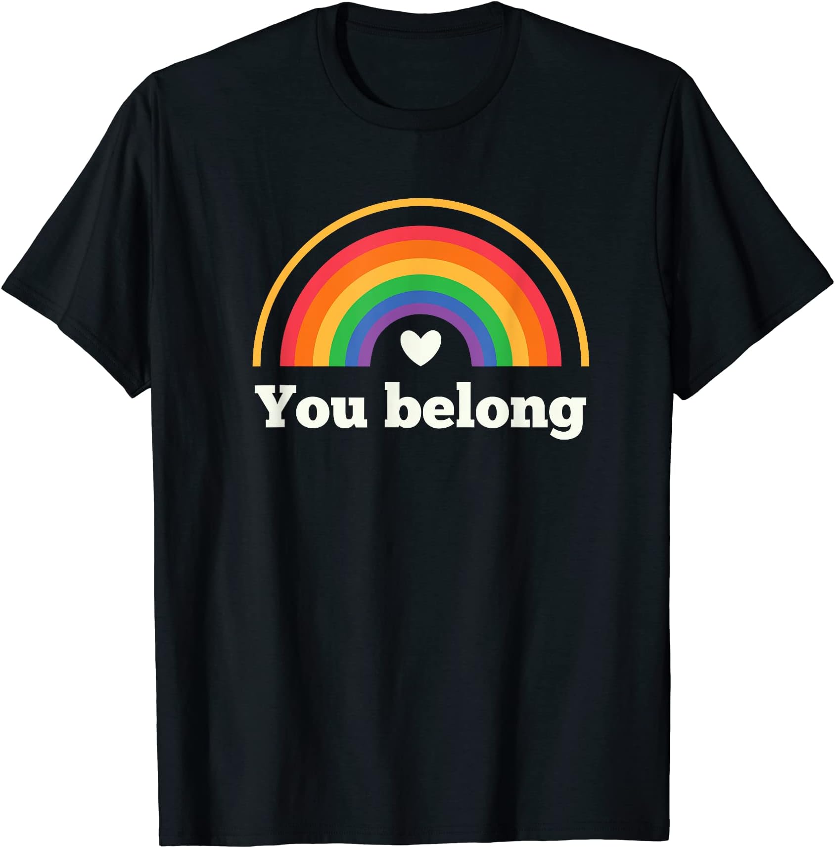 LGBT You BelongGay LGBT Pride Support And Respect You Belong retro rainbow T-Shirt