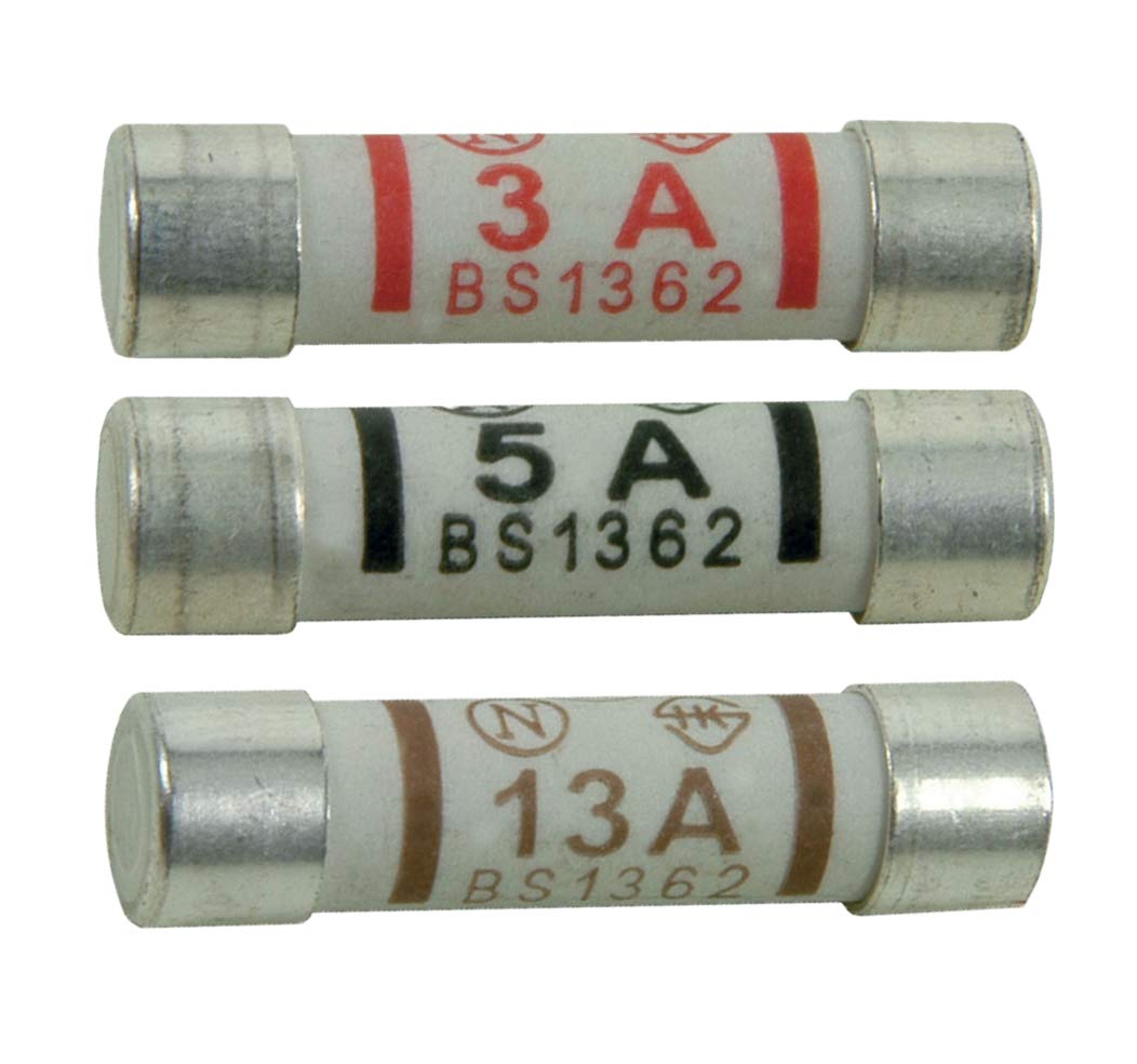 Ukcable-Ties 20Mixed 3A 5A 10A 13A Amp Domestic 240V Household Mains Plug Fuse Electrical Cartridge Fuses