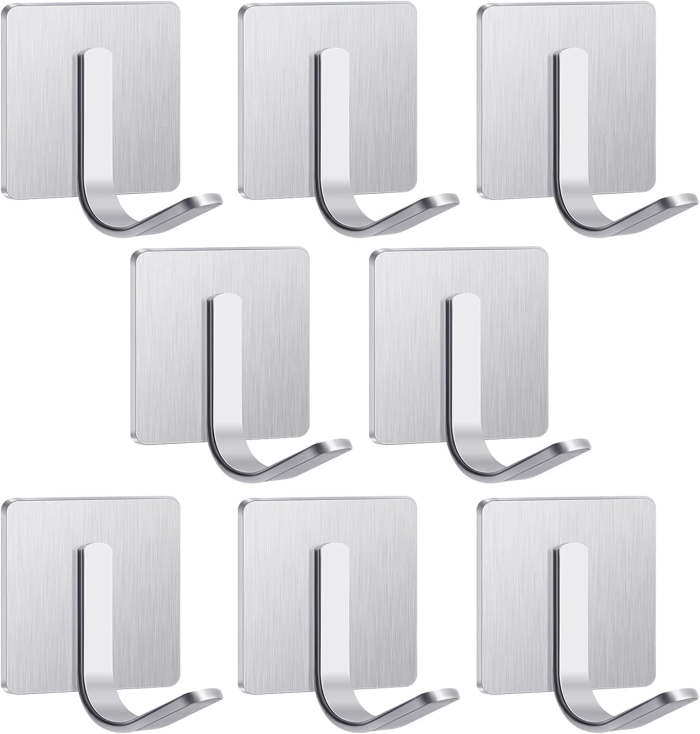 DClub Heavy Duty Adhesive Hooks, Stick on Wall Adhesive Hangers, Strong Stainless Steel Holder, Self Adhesive Hooks for Kitchen Bathroom Home Door Towel Coat Key Robe (J-Shape Silver, Pack of 8) (B0CTMVLVH3) Amazon Price History, Amazon Price Tracker