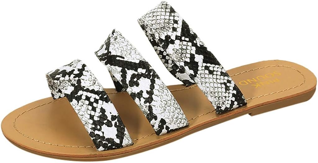 snakeskin slip on sandals