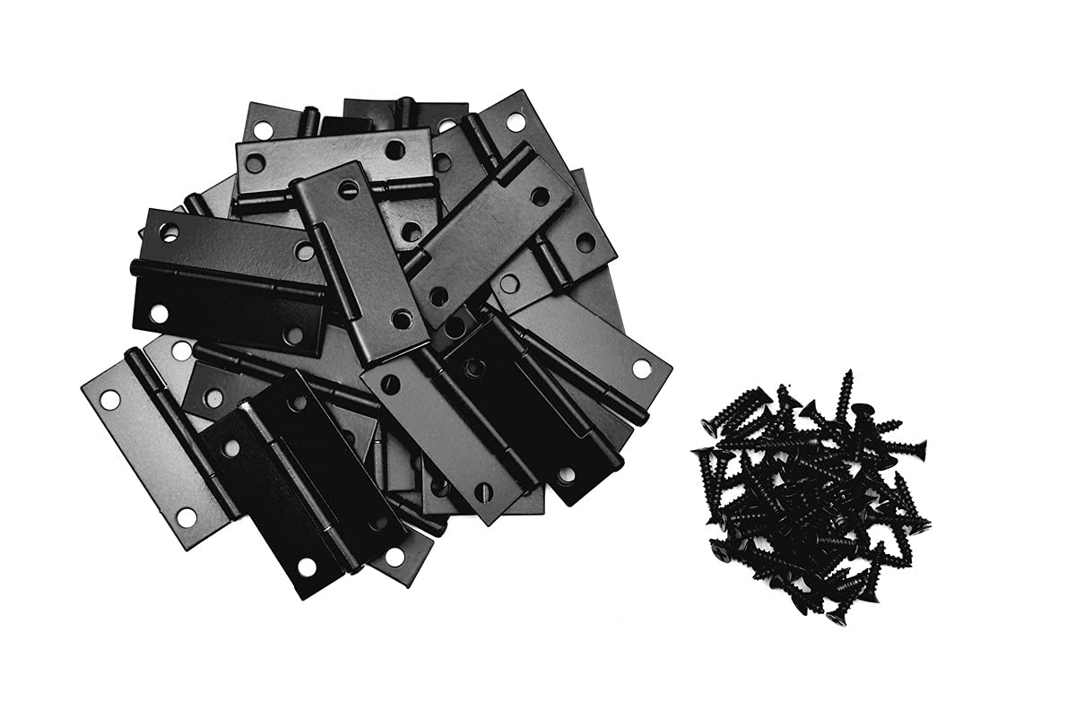 Charnière de porte et fenêtre pliante Liberty en métal noir 3,8 cm avec vis Lot de 20
