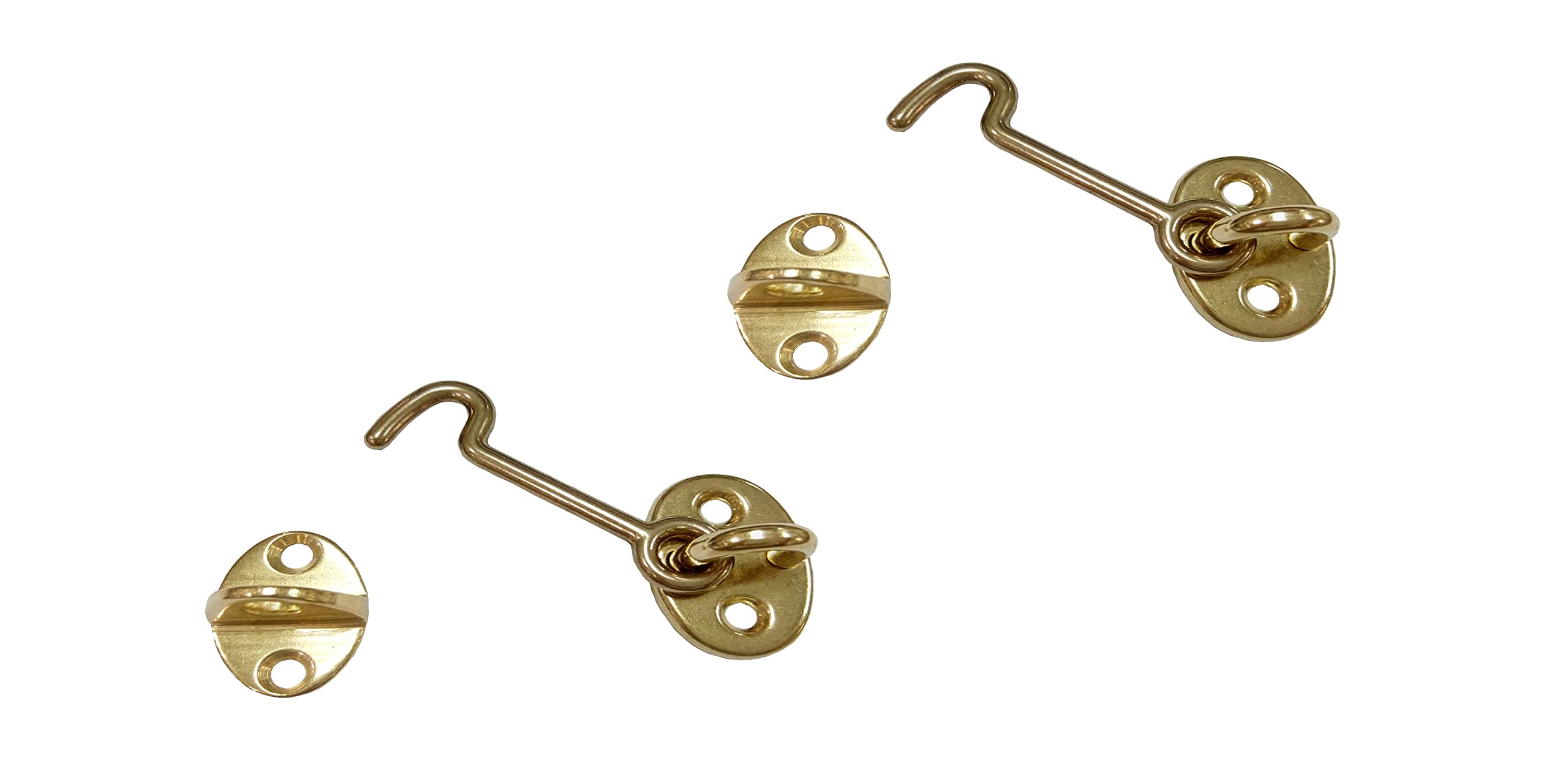 - QCAA Forged Brass Cabin Hook Latch & Eye, 3", Vibrated Brass, 2 Pack, Made in Taiwan